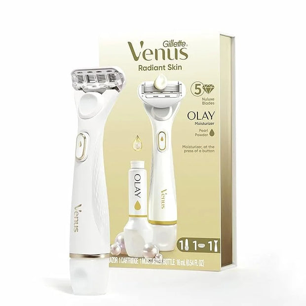 Gillette Venus Radiant Skin Moisturizing Women’s Razor For Dry And Sensitive Skin With Olay Moisturizer Dispenser, 1 Serum...