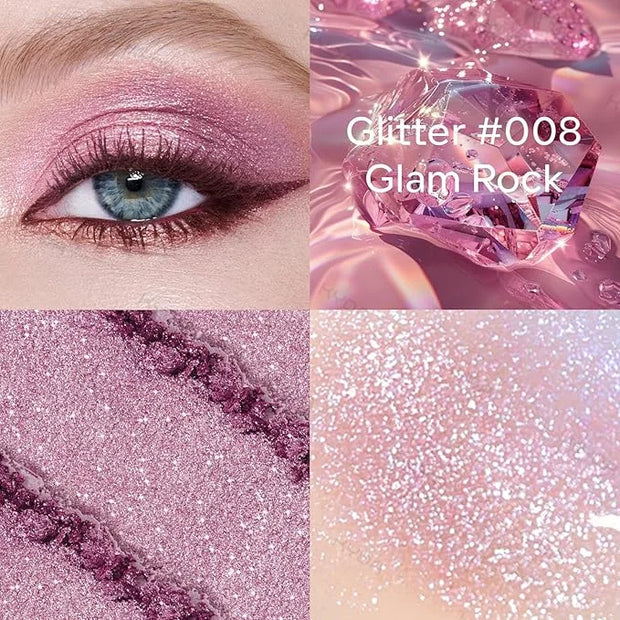 KYDA Single Glitter Eyeshadow, Bright Purple Diamond Glow Eyeshadow, Ultra-fine Lightweight Powder, Blendable Formula, Dai...