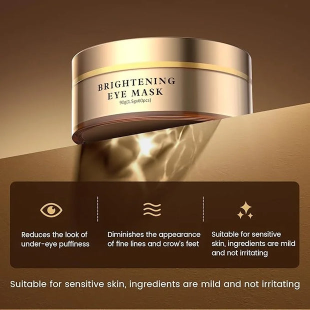Puffy Eyes Smoothing Under Eye Patches, Caffeine Eye Masks for Wrinkles and Dark Circles, Undereye Bags, Brightening Skinc...