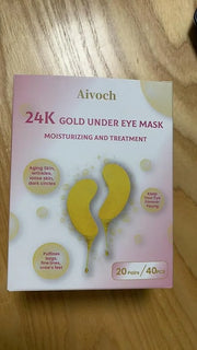 20Pairs/40Pcs 24K Gold Eye Patches, Collagen Eye Masks for Dark Circles and Eye Bags, Smooth Wrinkles & Puffy Eyes, Moistu...