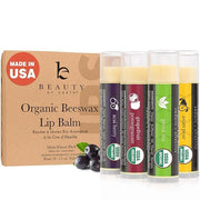 USDA Organic Lip Balm - USA Made with Natural Ingredients, 4 Pack Multi Flavor Lips Moisturizer, Moisturizing Lip Care, Be...