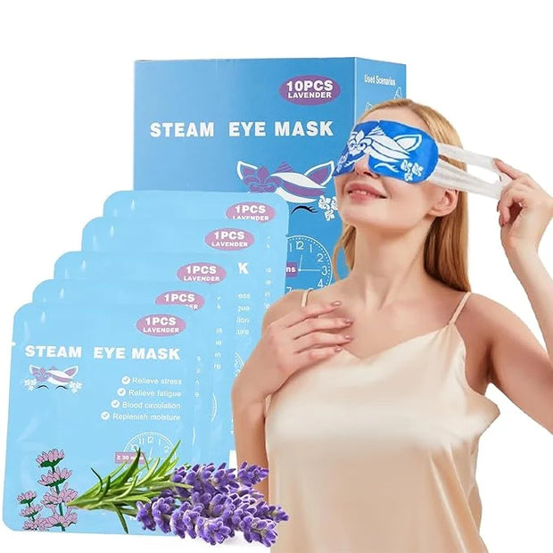 steam Eye mask for Dry Eyes,self-Heating Eye mask for Sleeping,SPA,Relief Stress and Eye Fatigue (10 pcs, Lavender) - Prod...