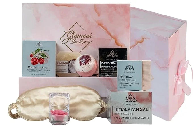 Luxury Spa Gift Set for Women - 9 Piece Self Care Package with Full Size Products, Plant-Based Superfoods, Minerals & Vita...