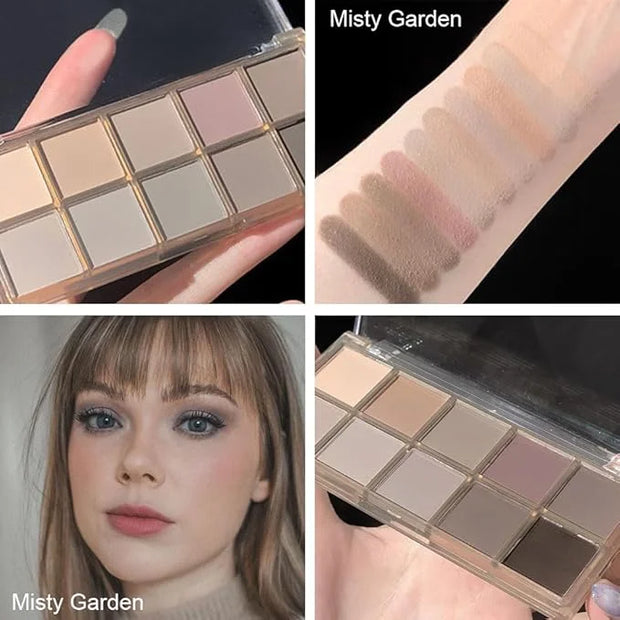 evpct 10 Colors Matte Nude Eye Shadow Palette Makeup for Older Women, Nude Brown Pink Cocoa Taupe Mauve Neutral Matte Crea...