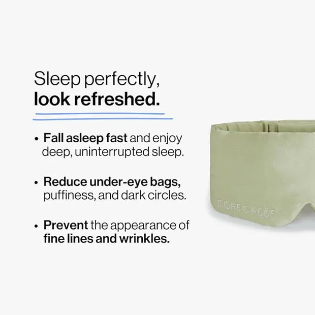 Dore & Rose Deep Sleep Mask Light Blocking, 23 Momme Mulberry Silk Eye Mask, Ultra Soft, Adjustable - Travel Sleeping Mask...
