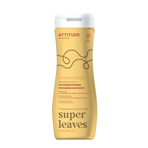 ATTITUDE Nourishing Shampoo for Curly Hair with Moringa Oil, EWG Verified, Vegan and Naturally Derived, 3a, 3b, 3c Curl Ty...