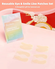 Reusable Eye and Smile Line Patches - 4 Pairs Silicone Under Eye Patches and Nasolabial Folds Patches, Reusable Eye Mask, ...