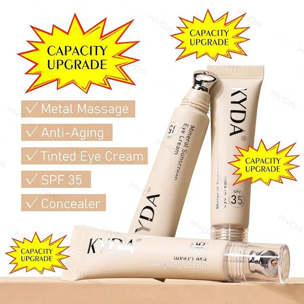 KYDA Mineral Sunscreen Eye Cream, 3-in-1 Anti-Aging Eye Cream, SPF 35, for Dark Circle and Fine Lines, Medium - Product Image