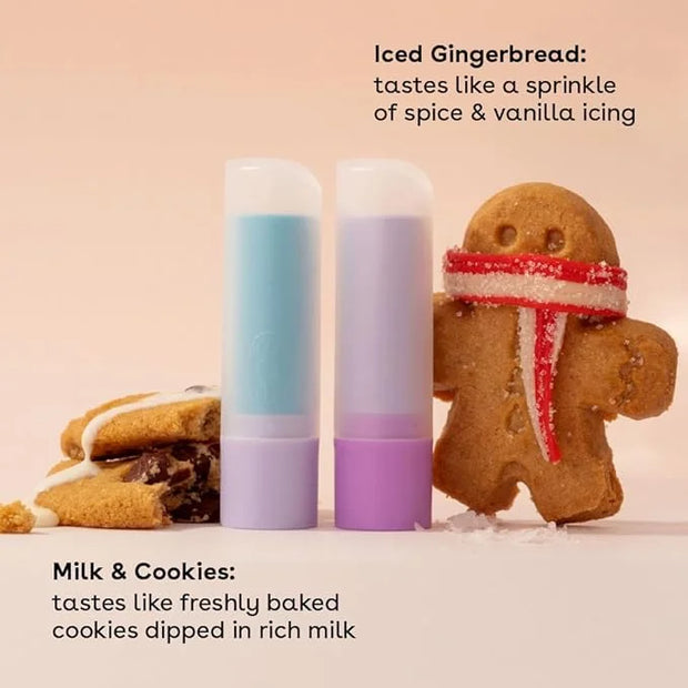 eos Holiday Lip Balm- Iced Gingerbread, Milk & Cookies, Limited-Edition Lip Care, Stocking Stuffers, Holiday Gift Ideas, 0...