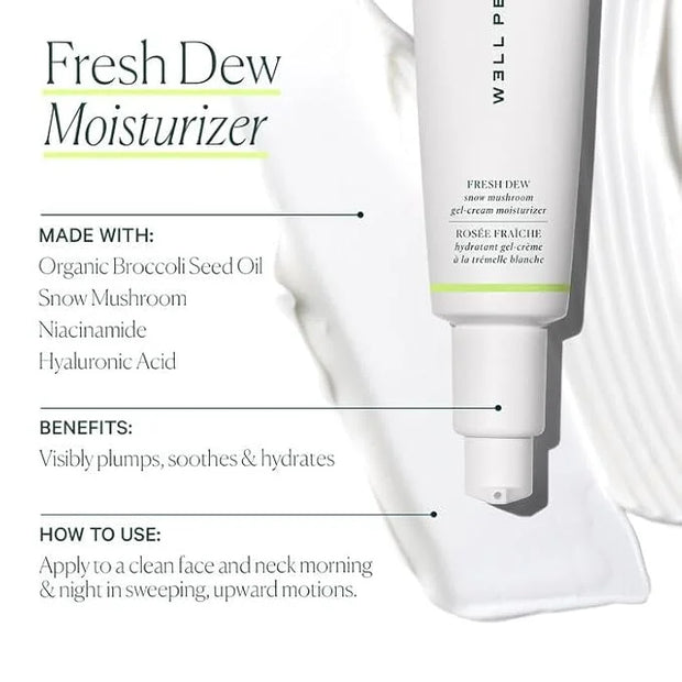 Well People Fresh Dew Snow Mushroom Gel-Cream Moisturizer, Face Moisturizer For Plumping & Hydrating, Made With Hyaluronic...