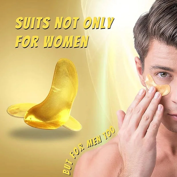 24K Gold Powder Gel Collagen Eye Masks Sheet Patch, Remove Bags,Dark Circles &Puffiness,Reduce Wrinkle,Moisturising,Hydrat...