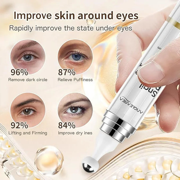 Under Eye Cream for Dark Circles And Puffy Eyes, Snail Peptide Energetic Eye Roll-On 360° Massage, Dark Circle Eye cream, ...