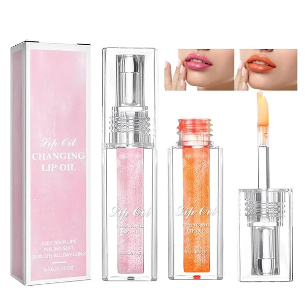 2PCS Magic Color Changing Lip Oil, Moisturizing Nourishing Lip Oil,Light Colour Gloss Non-sticky Lip Oil For Dry Lips Lip ...