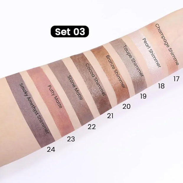 8Pcs Cream Eye Shadow Brightener Stick Makeup Set, Champagne Pearl Taupe Bronze Cocoa Stone Putty Smoky Amethyst Shimmer M...