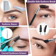 TsMADDTs 7PCS Tweezers for Women Facial Hair, Precision Tweezer Set for Eyebrows with Curved Scissor and Eyebrow Razor for...