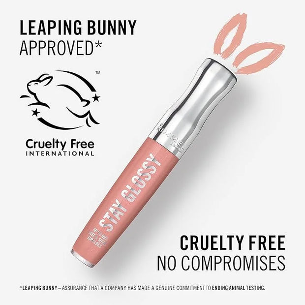 Rimmel London Stay Glossy, 450 Pink About It, Lip Gloss, Non-Sticky, Color and Shine, Up To 6-Hour Wear, Precise Applicato...