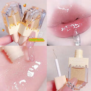 3Pcs Clear Cute Lip Gloss Set,Fruit Flavored Lip Oil Set,Long Lasting Moisturizing,Hydrating Lip Glow Oil for Kids and Tee...