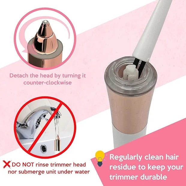 Mini Portable Painless Eyebrow Remover Trimmer for Women, Eyebrow Razor Epilator Pen,18K Gold-Plated Hypoallergenic Precis...