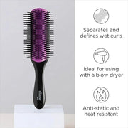 Diane Nylon Pin Styling Hair Brush for Detangling, Separating, Shaping and Defining Wet Thick or Curly Hair, Glides Throug...