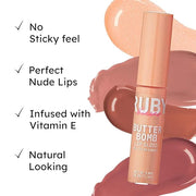 Ruby Kisses Lip Gloss Butter Bomb Gloss Non-Sticky Lip Gloss Vitamin E Natural Nude Lip Makeup - 7.8mL (0.26 US fl.oz) (Ch...