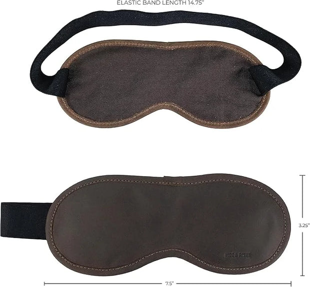 Hide & Drink, Unisex Sleep Eye Mask, Light Blocking for Sleeping, Handmade from Full Grain Leather - Bourbon Brown - Produ...