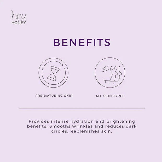 Hey Honey Look Into My Eyes Retinol, Peptide & Propolis Eye Mask for Wrinkle Reduction, Fine Line Smoothing Hydration Over...