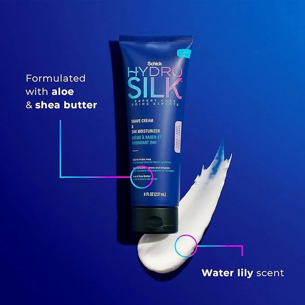 Schick Hydro Silk Shave Cream & 24-Hour Moisturizer | Pubic Hair Shave Cream for Women and Bikini Area Moisturizer, Shavin...
