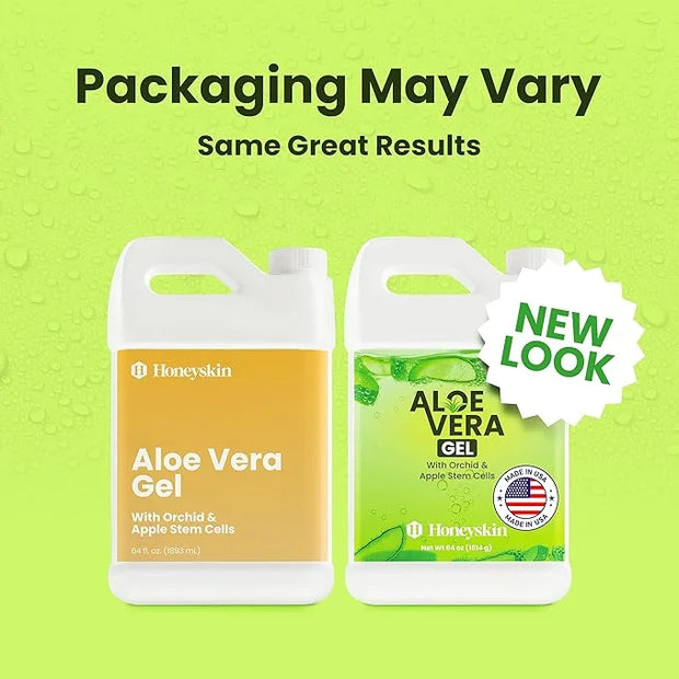 Organic Aloe Vera Gel - 100% Pure for Skin, Sunburn Relief & Face Moisturizer - Extracted from Aloe Vera Plant with Manuka...
