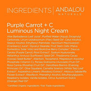 Andalou Natural Purple Carrot + C Luminous Night Cream, Purple Carrot Plus C Luminous, 1.7 Ounce - Product Image