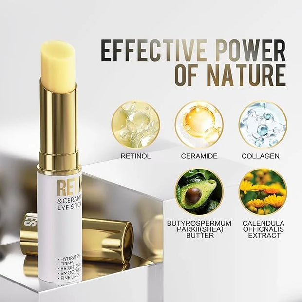 Retinol Eye Stick, Eye Cream for Dark Circles and Puffiness, Eye Brightening Cream for Hydration, Wrinkles in 3-4 Weeks, T...
