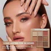Eyeshadow Palette Makeup- 9 Colors Naked Pink Eyeshadow Palette Matte Shimmer Korean Natural Eye Shadow palettes Highly Pi...