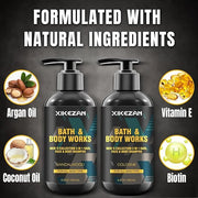 Gifts for Men,Mens Body Wash Gift Set Cleansing & Hydrating Skin w/Face Wash,Deodorant,Sandalwood & Cologne 3 in 1 Hair,Fa...