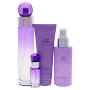 Perry Ellis 360 Purple Women 3.4oz EDP Spray, 7.5ml EDP Mini Spray, 4oz Body Mist, 3oz Shower Gel 4 Pc Gift Set - Product ...