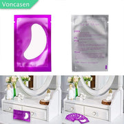 100 Pairs Set Under Eye Pads, Comfy and Cool Under Eye Patches Gel Pad for Eyelash Extensions Eye Mask Beauty Tool (Purple...
