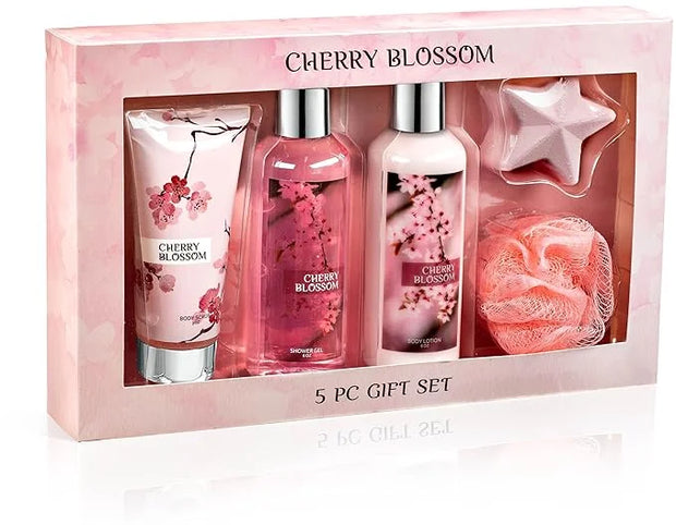 Freida & Joe Fragrance Bath & Body Collection Gift Box, Includes Shower Gel, Body Lotion, Body Scrub, Bath Bomb & Sponge (...