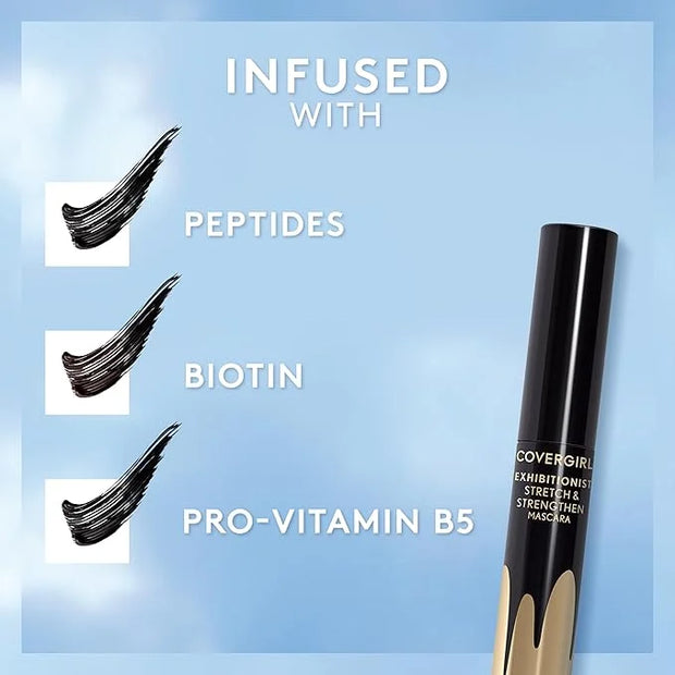COVERGIRL Exhibitionist Stretch & Strengthen Water-Resistant Mascara, Very Black - Product Image