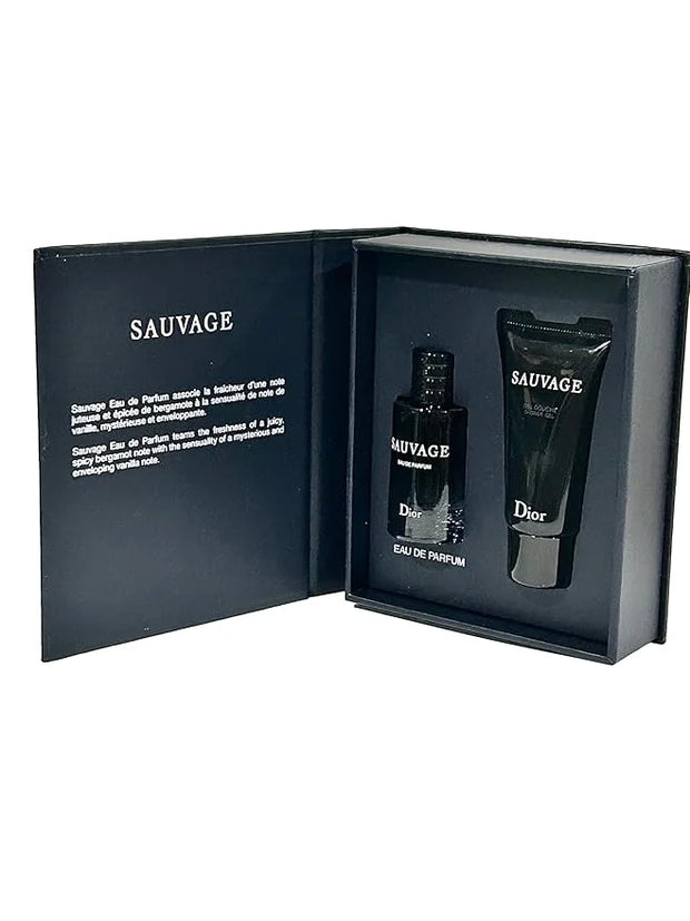 Dior Sauvage Perfume for Men – Mini Fragrance Gift Set EDP & Shower Gel Duo Travel Set - Product Image