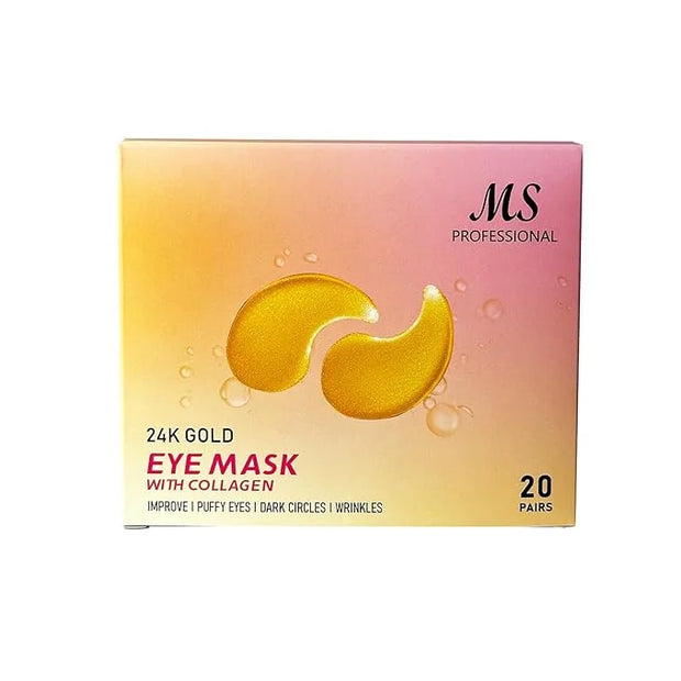 MS Under Eye Mask, Hydrogel Eyepatch, Eyepad Crystal 24K Gold, Skincare Collagen Korean Eye Mask, Puffy Eyes, Wrinkles Gel...