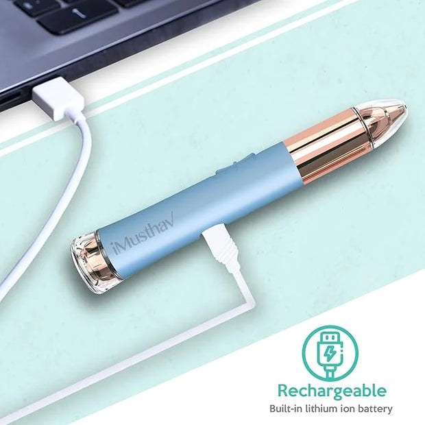 2-in-1 Portable Rechargeable Painless Eyebrow Trimmer & Facial Hair Remover, removes eyebrow, face, lips and body hair for...