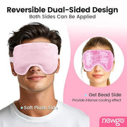 NEWGO Cooling Gel Cold Eye Mask for Puffy Eyes, Reusable Ice Pack with Soft Plush Backing for Dark Circles, Migraine, Stre...