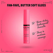 NYX PROFESSIONAL MAKEUP Butter Gloss, Non-Sticky Lip Gloss - Peaches & Cream (Pink Coral) - Product Image
