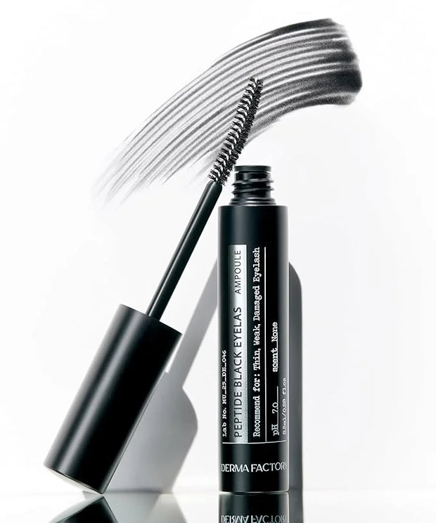 Derma Factory Peptide Eyelash Ampoule – Black Tinting Lash Growth Serum for Thin, Weak & Damaged Lashes – Volumizing Pepti...
