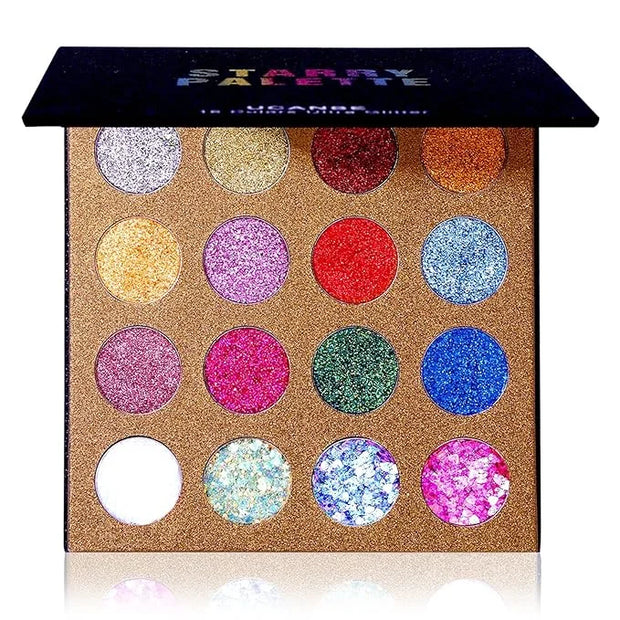 UCANBE Pro Glitter Eyeshadow Palette - Professional 16
