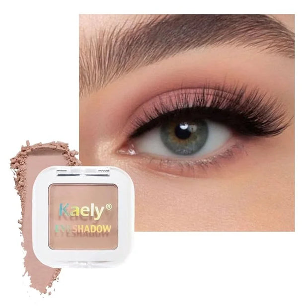 Kaely Pressed Single Eyeshadow Makeup, Nude Pink Matte Highly Pigmented Monochrome Eye Shadow Palette, Waterproof Neutral ...