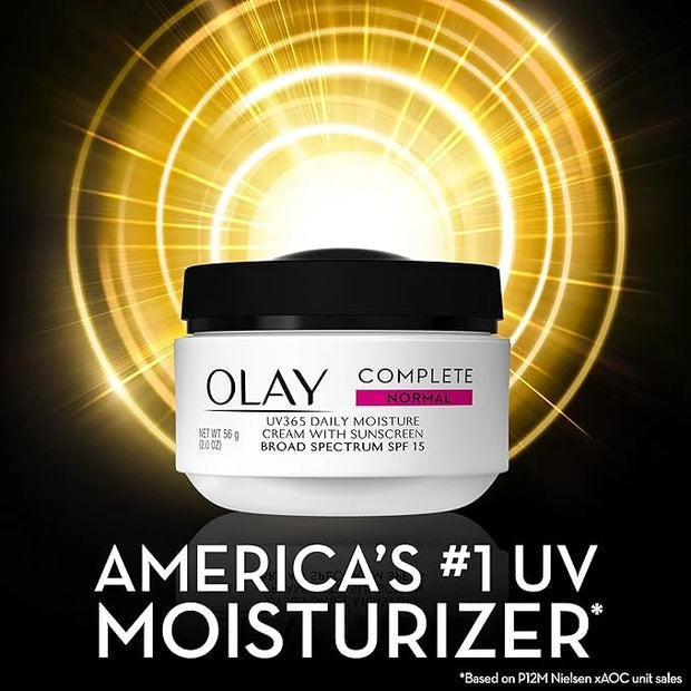 Olay Face Moisturizer Complete All Day UV Moisture Cream with Sunscreen SPF 15, Normal Skin, 2 Fl Oz (Pack of 3) - Product...