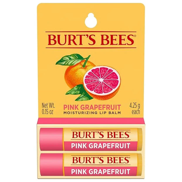 Burt's Bees Lip Balm - Pink Grapefruit, Lip Moisturizer With Responsibly Sourced Beeswax, Tint-Free, Natural Origin Condit...