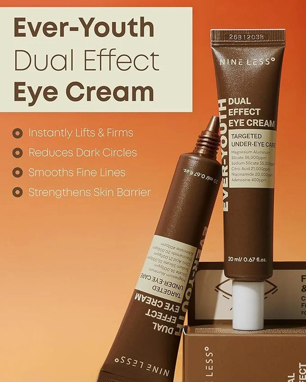 Ever-Youth Dual Effect Eye Cream Korean Skincare Instant Lifting Technology for Firm Eyes with Niacinamide Adenosine Hyalu...