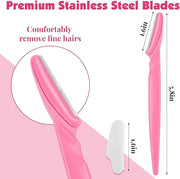 100 Pcs Eyebrow and Face Razors for Women and Men, Multi-Color Hair Trimmers with Protective Covers, Safe and Newbie-Frien...