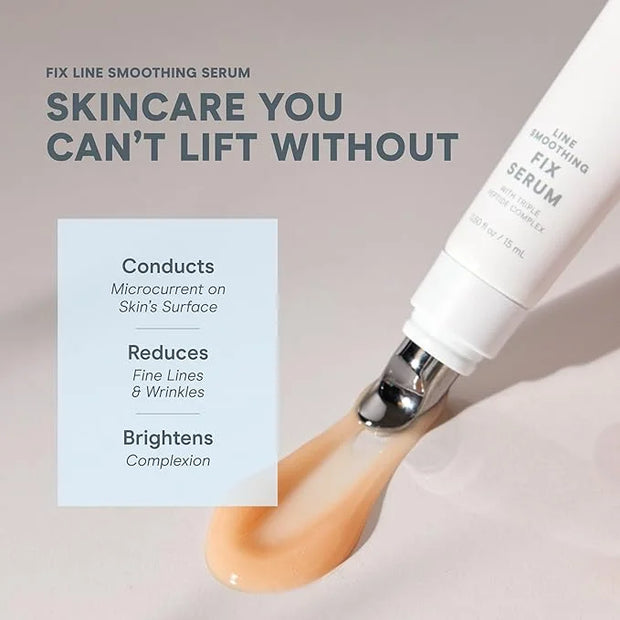 NuFACE FIX Serum - Line Smoothing Conductive Serum for Microcurrent with Triple Peptide, Hyaluronic Acid & IonPlex to Hydr...
