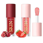 2Pack Big Brush Head Hydrating Lip Glow Oil Plumping Lip Tint, Hydrating Lip Gloss Tinted Lip Balm Transparent Lip Care, L...